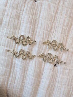 Sparkly Snake Hair Clips - Set Of 4